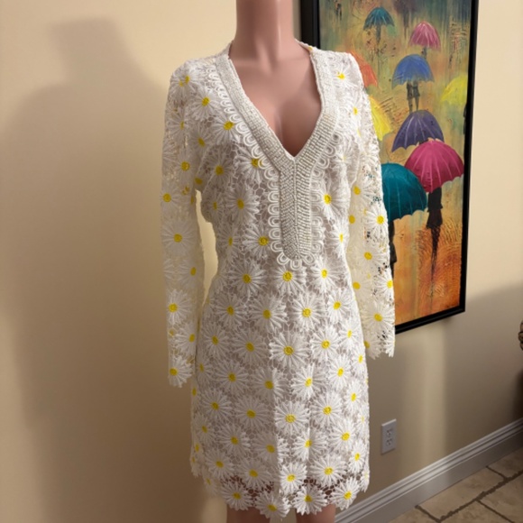 Boston Proper "Daisy Lace Tunic Dress" Size L - Picture 1 of 4